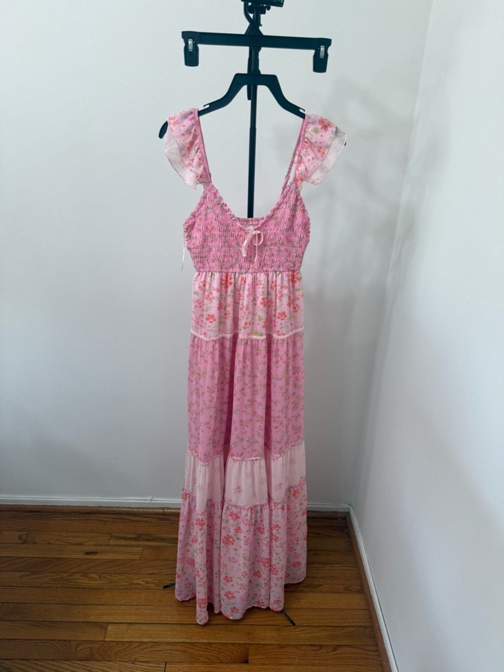 Altar'd State Pink Floral Smocked Maxi Dress - Picture 3 of 5